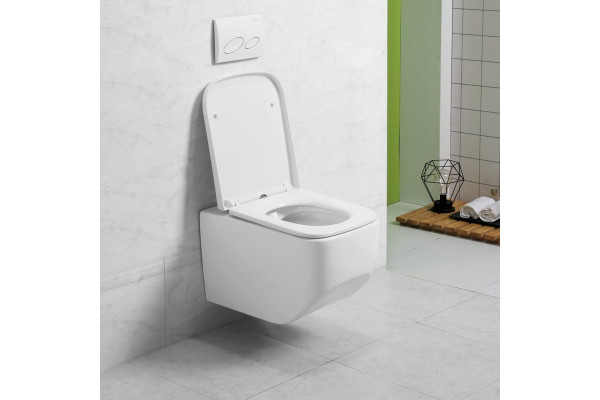 Унитаз подвесной Art&Max Liberty AM015CHR белый, овальный, 36x51.5 см
