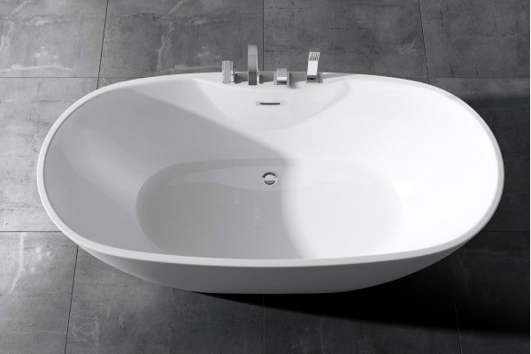 Акриловая ванна Art&Max AM-605-1700-790 овальная, отдельностоящая, объем 255 л.