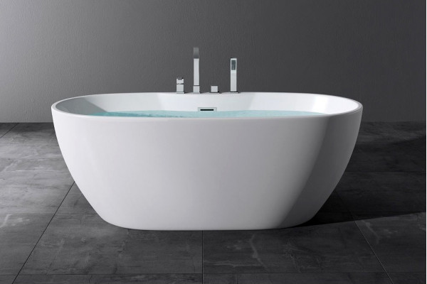 Акриловая ванна Art&Max AM-605-1700-790 овальная, отдельностоящая, объем 255 л.