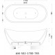 Акриловая ванна Art&Max AM-502-1700-785 овальная, отдельностоящая, объем 312 л.