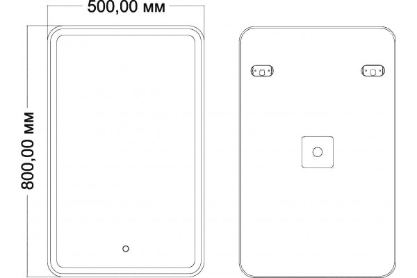 Зеркало Art&Max Vita 50x80 с подсветкой, прямоугольное,  в современном стиле