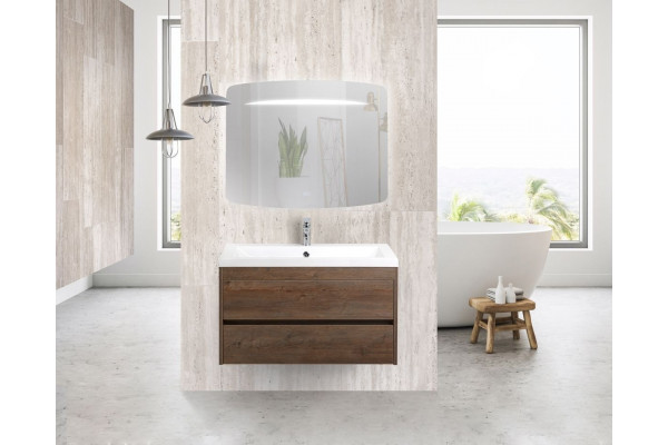 Зеркало Art&Max Gina 90х70 с подсветкой, прямоугольное,  в современном стиле
