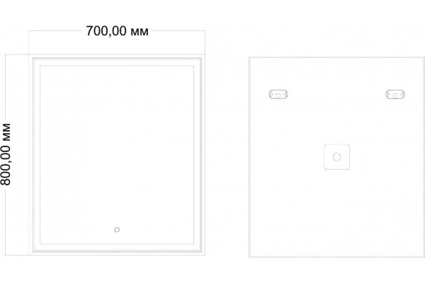 Зеркало Art&Max Zoe AM-Zoe-700-800-DS-F 70х80 прямоугольное,  в современном стиле
