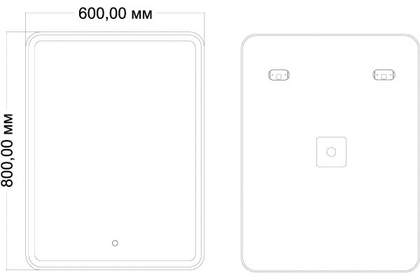 Зеркало Art&Max Vita 60, с подсветкой, прямоугольное, с розеткой
