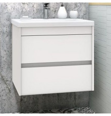 Тумба с раковиной Art&Max Family 60, подвесная, Bianco Lucido, с ящиками, глянцевая