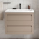 Тумба с раковиной Art&Max Platino 75, подвесная, капучино, с ящиками, матовая