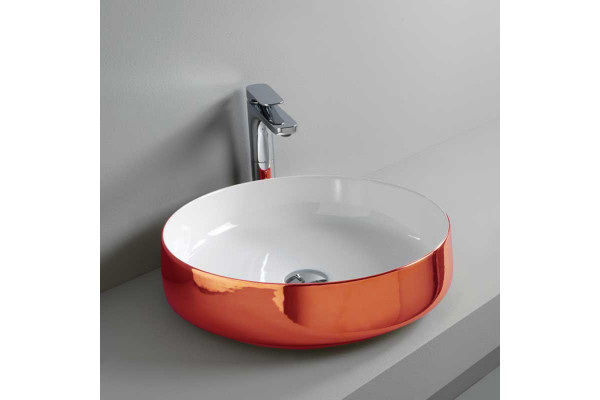 Artceram COGNAC Раковина настольная Ø 42 см цвет белый/золото розовое COL001 01 85