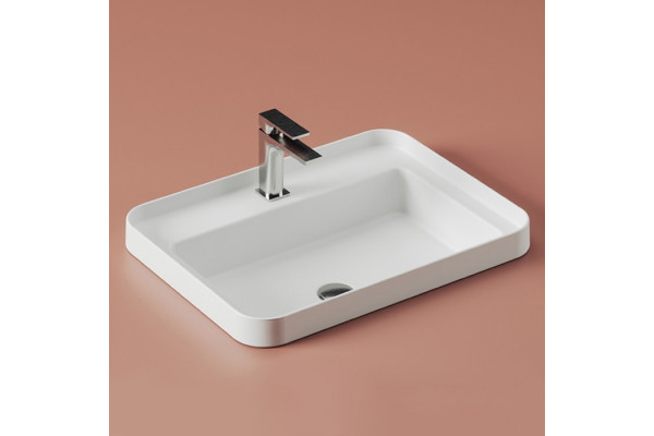 Artceram FUORI SCALA Раковина встраиваемая 60х45см c 1 отв под смеситель без перелива цвет: белый матовый TFL034 05 00 bi matt *1
