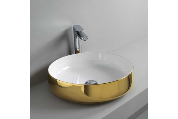 Artceram COGNAC Раковина настольная Ø 42 см цвет белый/золото матовое (Sanded gold bicolor) (НЕ производится!) COL001 01 69