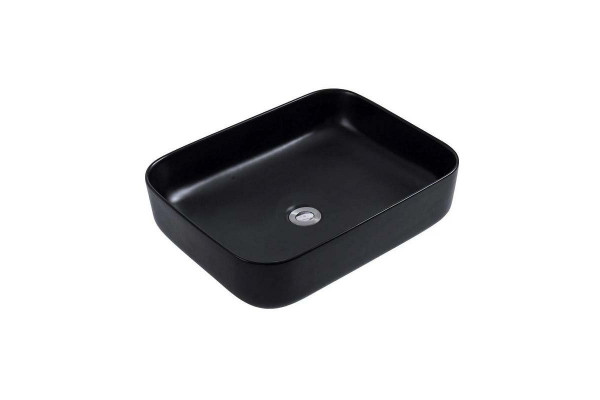 Накладная раковина Avimano Vision 1245022 50х40 черная, матовая, прямоугольная, цвет черный