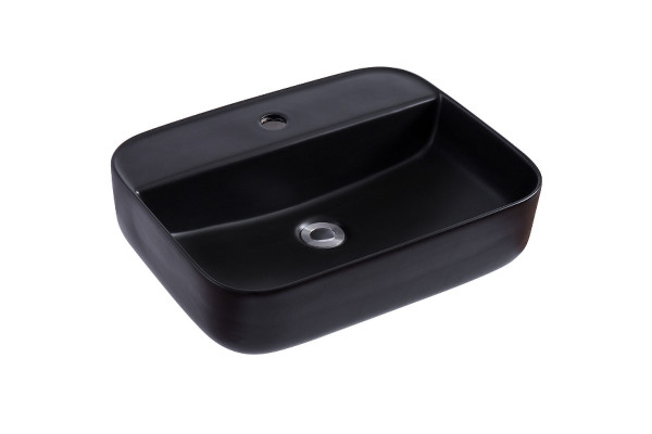 Накладная раковина Avimano Vision 1245122 50.5х39.5 черная, матовая, прямоугольная, цвет черный