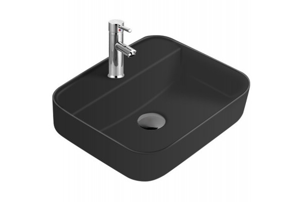 Накладная раковина Avimano Vision 1245122 50.5х39.5 черная, матовая, прямоугольная, цвет черный
