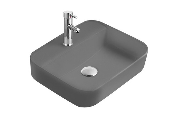 Накладная раковина Avimano Vision 1245123 50.5х39.5 серая, матовая, прямоугольная, цвет серый
