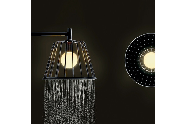 AX LampShower Верхний душ 1jet с держателем цвет: шлифованный черный хром 26031340