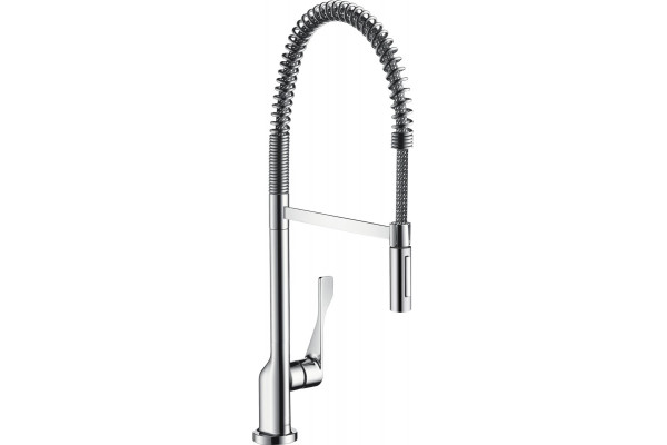 Смеситель Axor Citterio Semi-Pro 39840000 для кухонной мойки, хром, однорычажный, высота излива 22.5 см