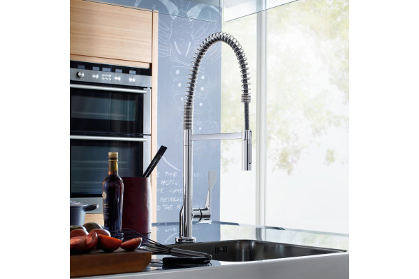 Смеситель Axor Citterio Semi-Pro 39840000 для кухонной мойки, хром, однорычажный, высота излива 22.5 см