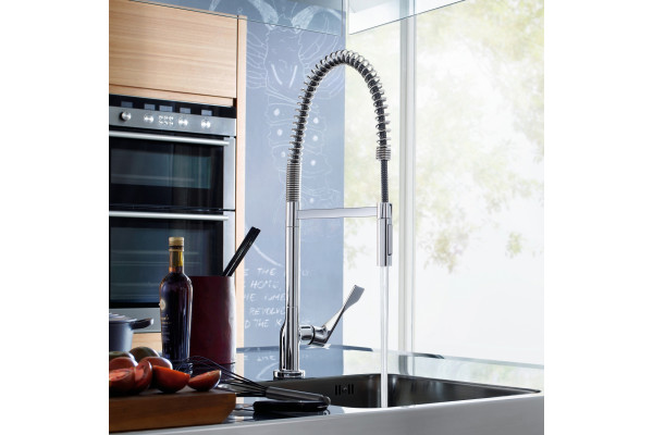 Смеситель Axor Citterio Semi-Pro 39840000 для кухонной мойки, хром, однорычажный, высота излива 22.5 см