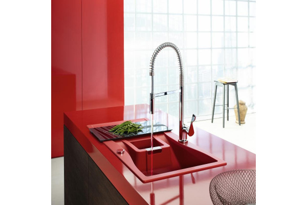 Смеситель Axor Citterio Semi-Pro 39840000 для кухонной мойки, хром, однорычажный, высота излива 22.5 см