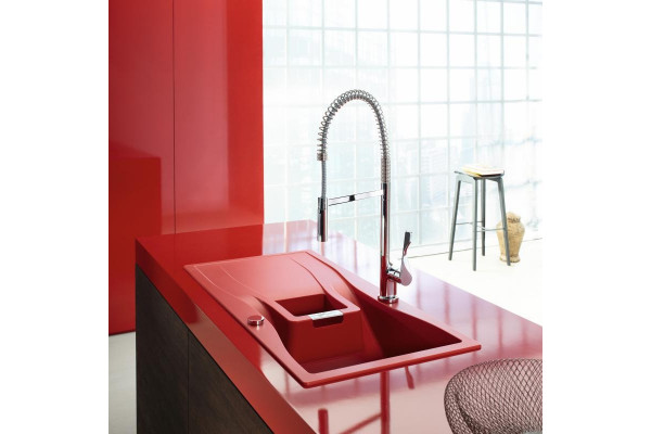 Смеситель Axor Citterio Semi-Pro 39840000 для кухонной мойки, хром, однорычажный, высота излива 22.5 см