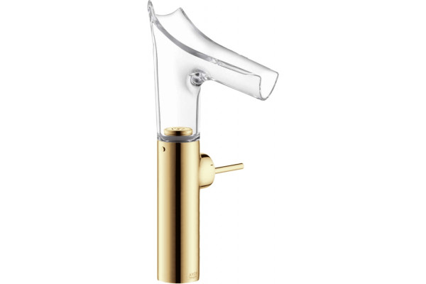 Смеситель Axor Starck V 12114990 polished gold-optic, для раковины, однорычажный, золото