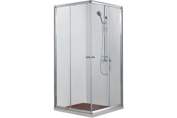 Душевой уголок Azario Greenwood AZ-NNE1142 900 90х90х185 профиль хром, стекло прозрачное, квадратный, двери раздвижные