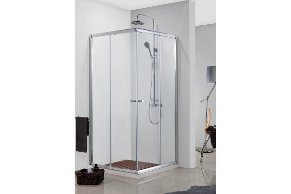 Душевой уголок Azario Greenwood AZ-NNE1142 900 90х90х185 профиль хром, стекло прозрачное, квадратный, двери раздвижные