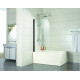 Душевая шторка на ванну Azario Merrit NF6211 BLACK 70*150 профиль черный, стекло прозрачное, распашная, с покрытием анти-капля
