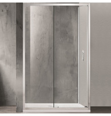 Душевой уголок Azario Milton AZ-ND1131 L 1200 120х80х200 профиль серебро, стекло прозрачное, левый, прямоугольный, двери раздвижные