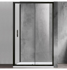 Душевой уголок Azario Milton AZ-ND1131-R 1200 BLACK 120х80х200 профиль черный, стекло прозрачное, правый, прямоугольный, двери раздвижные
