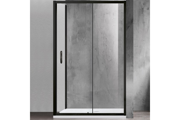 Душевой уголок Azario Milton AZ-ND1131-R 1200 BLACK 120х80х200 профиль черный, стекло прозрачное, правый, прямоугольный, двери раздвижные