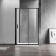 Душевой уголок Azario Milton AZ-ND1131-R 1200 BLACK 120х80х200 профиль черный, стекло прозрачное, правый, прямоугольный, двери раздвижные