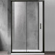 Душевой уголок Azario Milton AZ-ND1131-L 1200 BLACK 120х80х200 профиль черный, стекло прозрачное, левый, прямоугольный, двери раздвижные