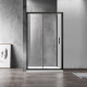 Душевой уголок Azario Milton AZ-ND1131-L 1200 BLACK 120х80х200 профиль черный, стекло прозрачное, левый, прямоугольный, двери раздвижные