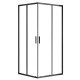 Душевой уголок Azario Milton AZ-ND1142 1000 Black 100х100х200 профиль черный, стекло прозрачное, квадратный, двери раздвижные