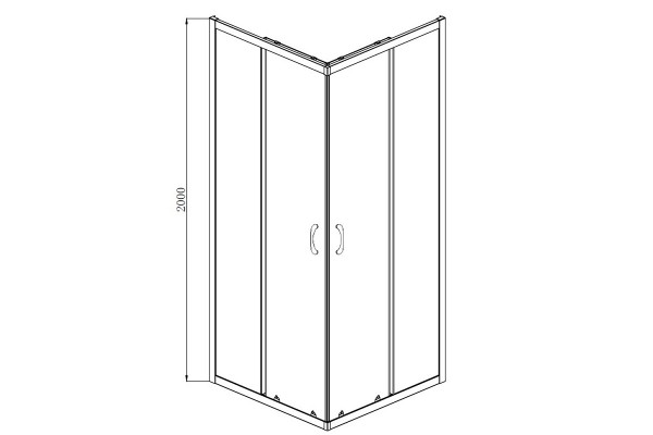 Душевой уголок Azario Milton AZ-ND1142 1000 Black 100х100х200 профиль черный, стекло прозрачное, квадратный, двери раздвижные