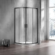 Душевой уголок Azario Milton AZ-ND2142 1000 Black 100х100х200 профиль черный, стекло прозрачное, четверть круга, двери раздвижные
