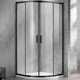 Душевой уголок Azario Milton AZ-ND2142 900 Black 90х90х200 профиль черный, стекло прозрачное, четверть круга, двери раздвижные