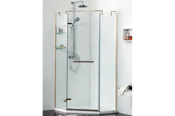 Душевой уголок Azario Montreal AZ-NWG3231 900 L 90х90х200 профиль золото, стекло прозрачное, левый, двери распашные