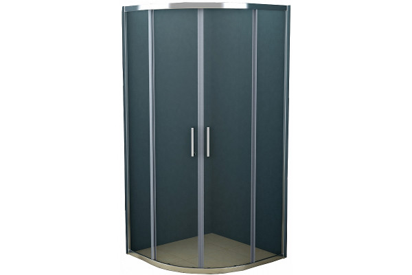 Душевой уголок Azario Ostin AZ-121 S А 100*100*195 профиль хром, стекло прозрачное, четверть круга, двери раздвижные