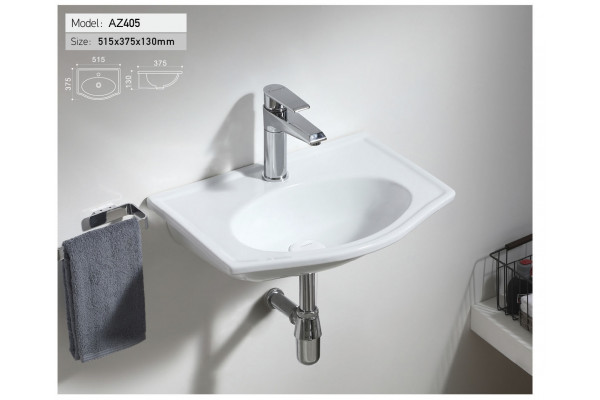 Раковина Azario AZ-405 51.5х37.5 белая прямоугольная, цвет белый