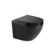 Унитаз Azario Grado AZ-0046N-MB микролифт черный, овальный, 37x49 см