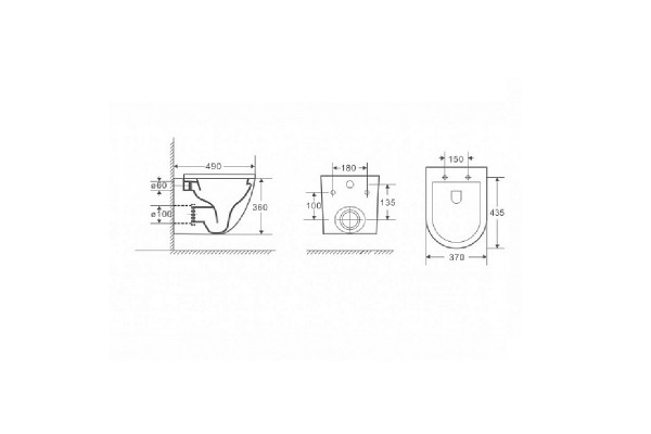 Унитаз Azario Grado AZ-0046N-MB микролифт черный, овальный, 37x49 см