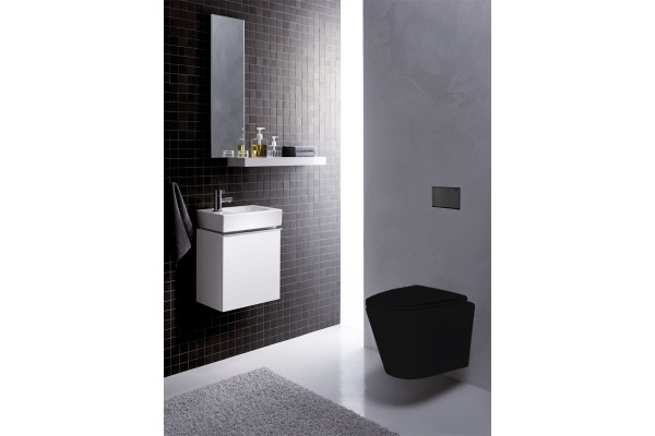 Унитаз Azario Teramo AZ -053E-R-MB микролифт черный, овальный, 35.5x51.5 см