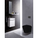 Унитаз Azario Teramo AZ -053E-R-MB микролифт черный, овальный, 35.5x51.5 см
