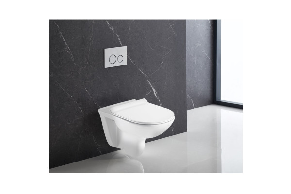 Унитаз Azario Pavia AZ-2142 микролифт белый, овальный, 35.5x53 см