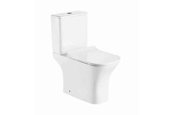 Унитаз Azario Fretta Square AZ-1215A микролифт белый, овальный, 34x65 см