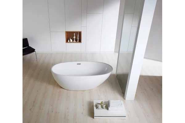 Акриловая ванна Azario Leeds 169x85 овальная, отдельностоящая