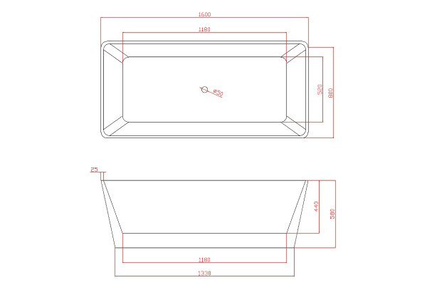 Акриловая ванна Azario Lincoln 160x80 прямоугольная, отдельностоящая