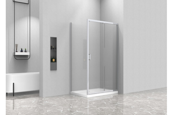 Душевой уголок Azario Alton AZ-NAC1131 R 120х80 профиль серебро, стекло прозрачное, правый , прямоугольный, двери раздвижные