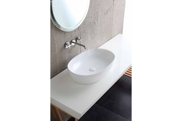 AZZURRA ELEGANCE CIRCLE раковина накладная 60х40х14см без отв. под смеситель  без перелива. цвет белый (цена по акции со склада!) ELLA060400C0BI/(ECI60 bi*0)